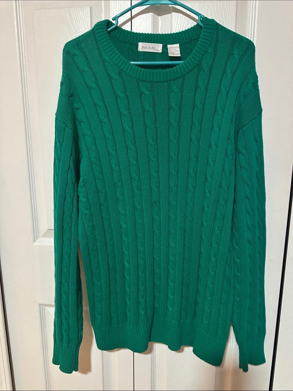 Men's Cable Knit Crewneck Sweater - Green